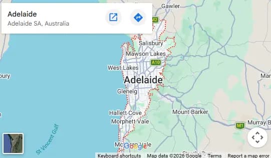 Adelaide locksmith service area map preview